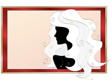 Fashionable silhouette of a girl clipart