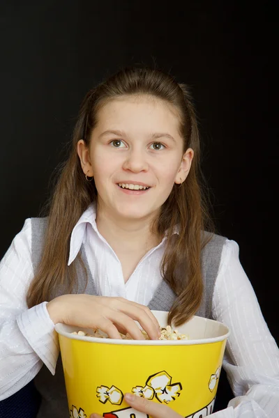 Girl in a movie theater — Stock Photo, Image