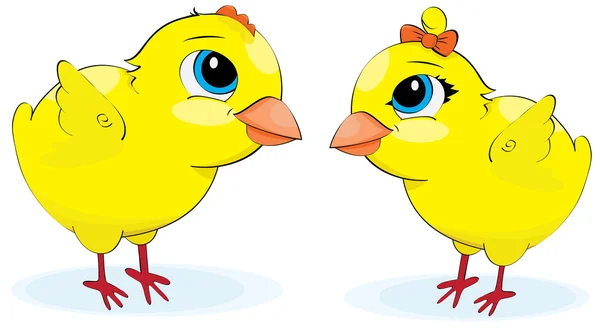 Карикатурные цыплята. иллюстрация — стоковый вектор