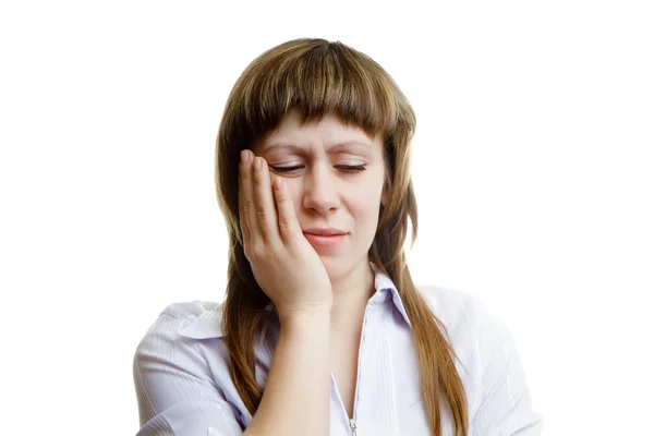 Young woman with a toothache — Stock Photo, Image