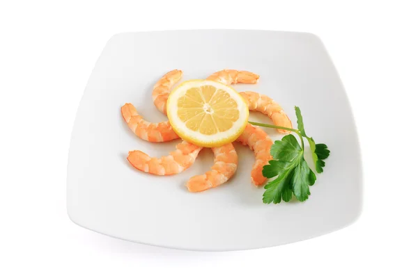 Lemon and shrimps — Stock Photo, Image