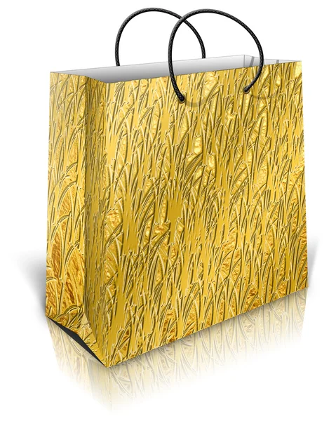 Arany ajándék táska — Stock Fotó
