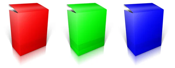 RGB kutusu yuvarlak. yazılım kutusu — Stok fotoğraf
