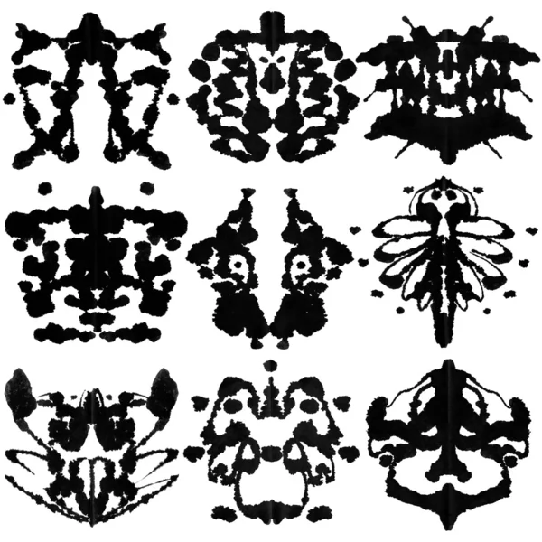 Nueve pruebas de Rorschach Imagen De Stock