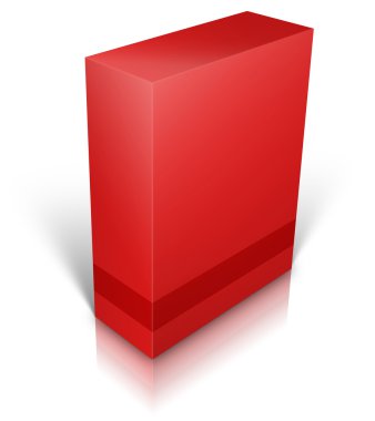 Beyaz arka plan üzerinde izole kırmızı boş kutu