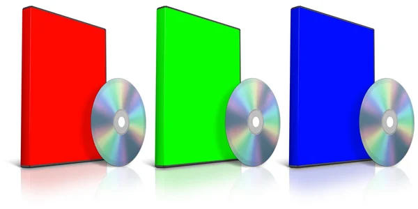 RGB dvd och dvd-fodral — Stockfoto