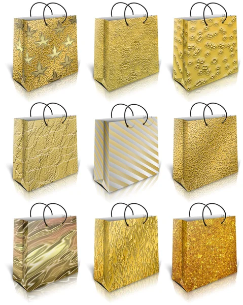 Bolsa de regalo de oro — Foto de Stock