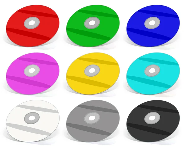 Muchos DVD coloridos . — Foto de Stock