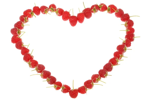 Corazón hecho de frambuesas — Foto de Stock