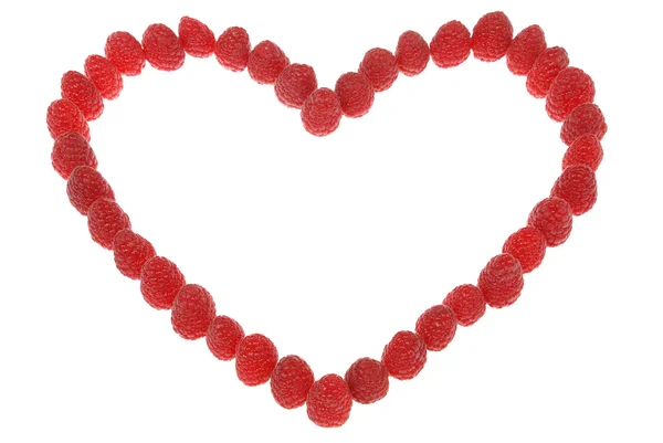 Heart made out of raspberries — Stock Photo, Image