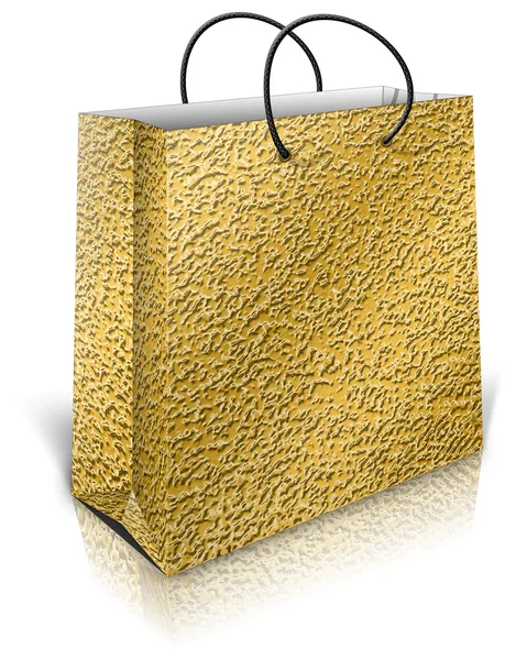 Gouden geschenk tas — Stockfoto