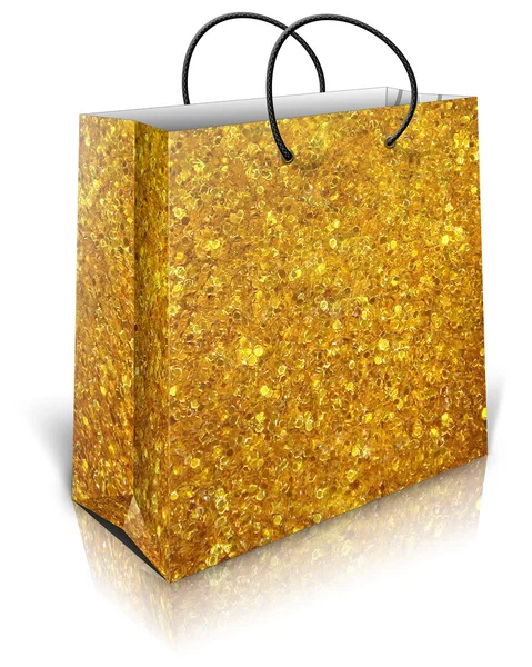 Saco de presente de ouro — Fotografia de Stock