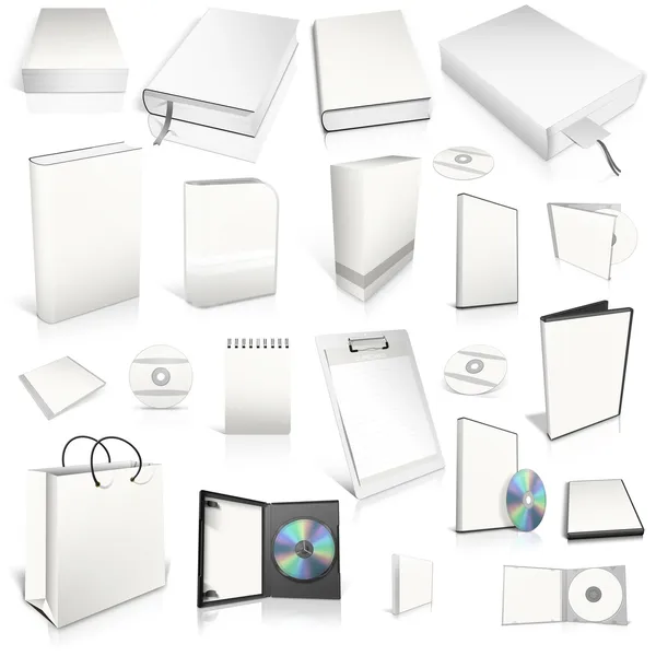 Blanco 3d colección de cubierta en blanco Fotos De Stock