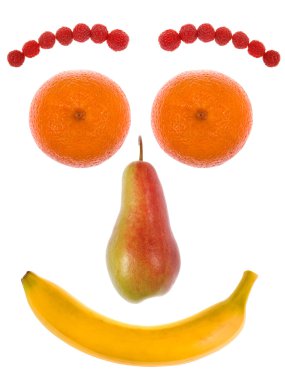 Funny face made from fruit clipart