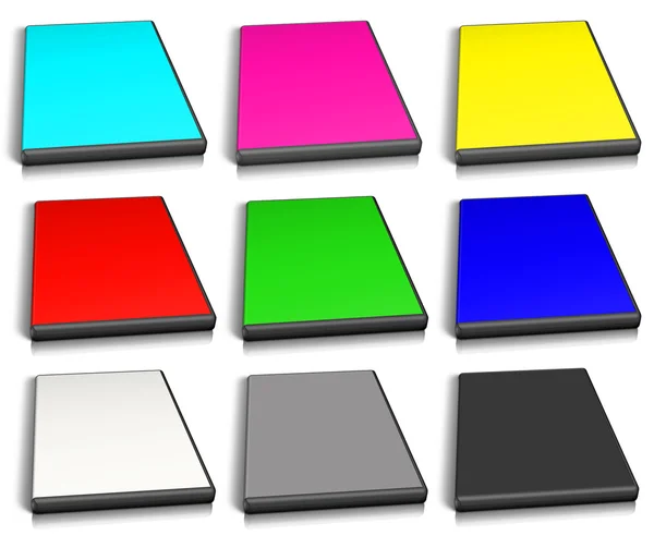 RGB- és cmyk dvd-tok — Stock Fotó