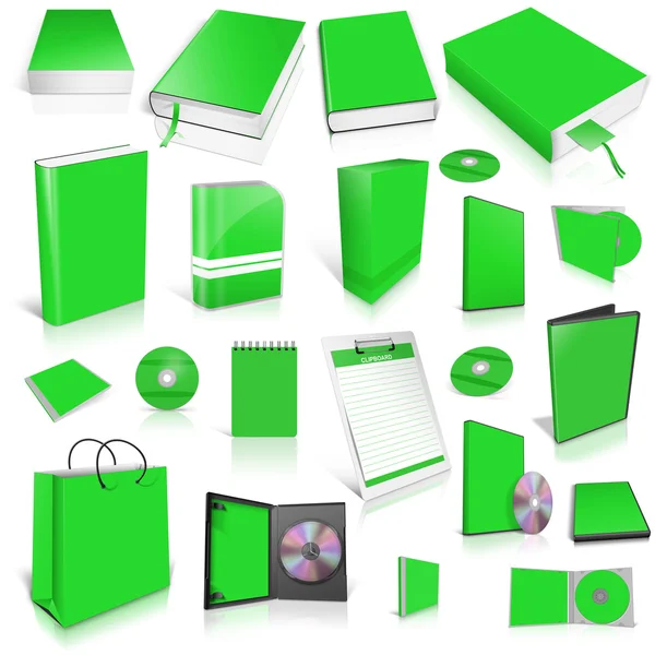 Πράσινο 3d κάλυψη κενό συλλογή — Φωτογραφία Αρχείου