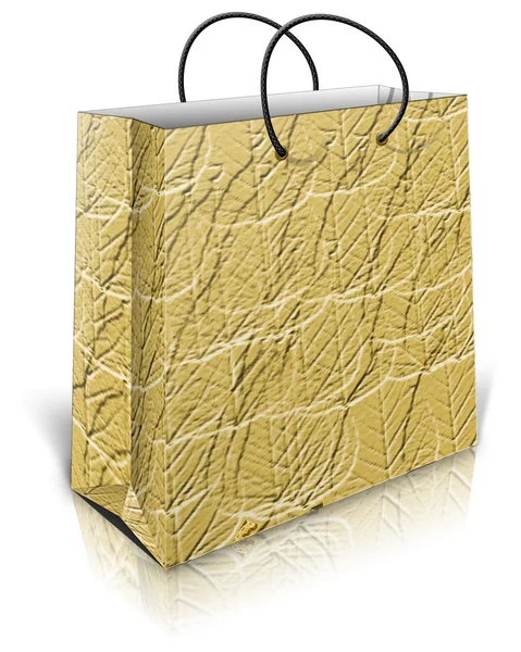 Gold gift bag — Stock Photo, Image