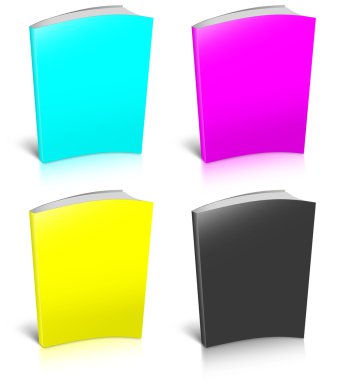 CMYK empty book template clipart