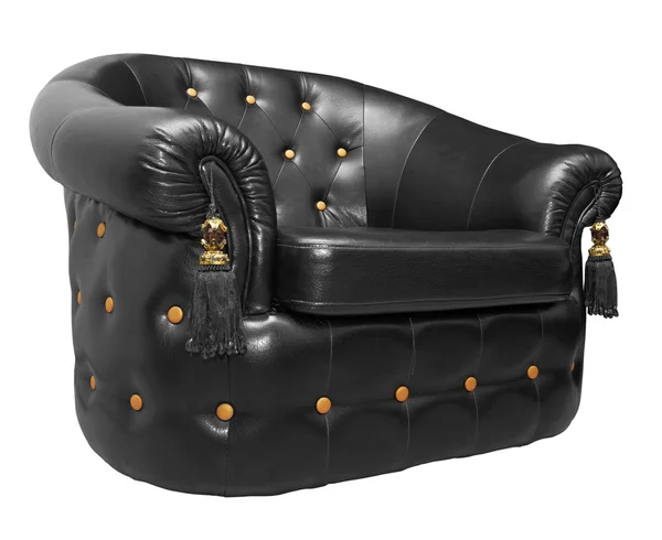 Чёрное кожаное кресло — стоковое фото