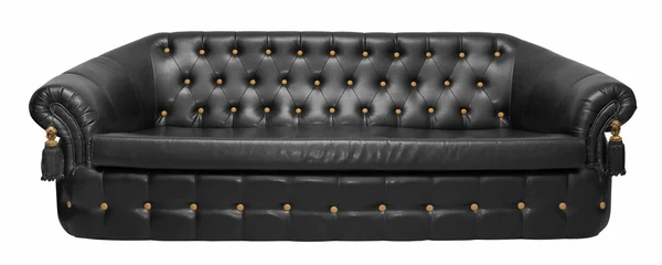 Sofá de cuero negro —  Fotos de Stock