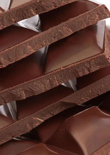 堆栈的巧克力件 — 图库照片