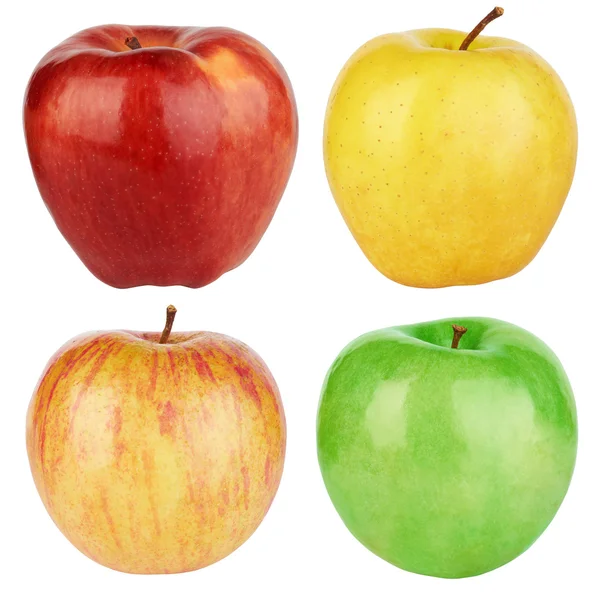 Reihe von farbigen Äpfeln — Stockfoto