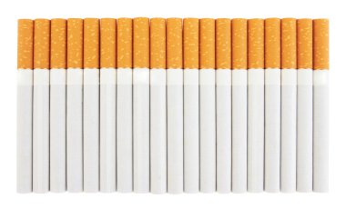 Closeup of a pile of cigarettes clipart