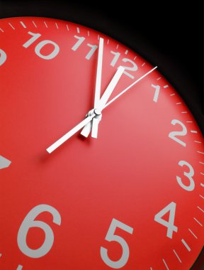 Red clock face clipart