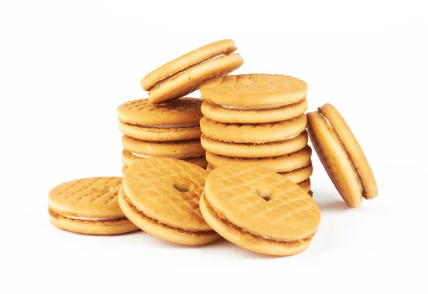 Cookies på vit bakgrund — Stockfoto
