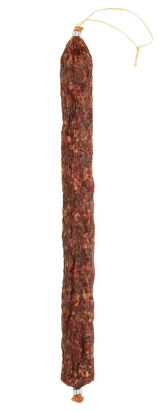 Fresh salami on white background — Stock Photo, Image