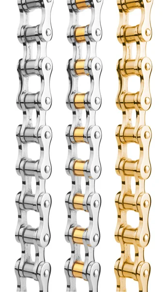 Beyaz üzerine metal zincirler — Stok fotoğraf