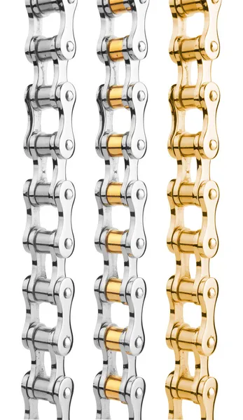 stock image Metal chains on white