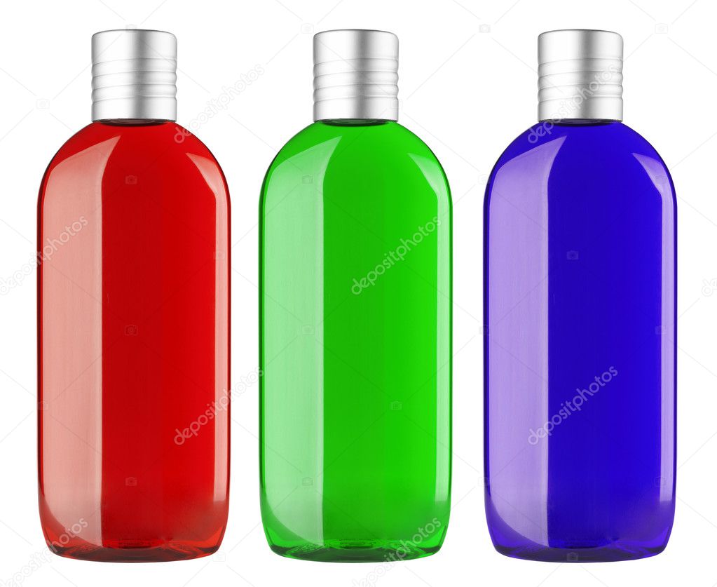 Set of color shampoo container