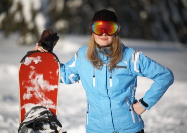 kadın snowboarder