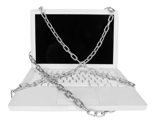 Laptop z łańcuchów — Zdjęcie stockowe