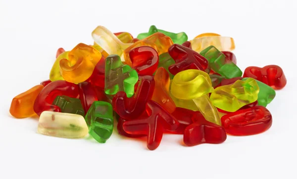 Sortimento de letras de doces coloridos — Fotografia de Stock