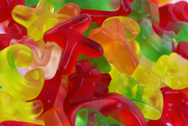 Sortimento de letras de doces coloridos — Fotografia de Stock