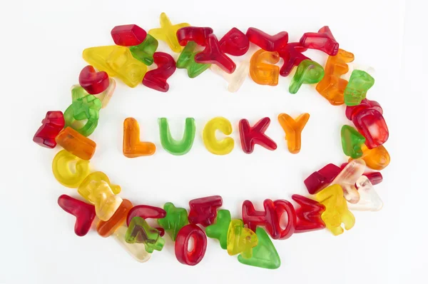Assortment of colorful candy letters — Stock Photo, Image