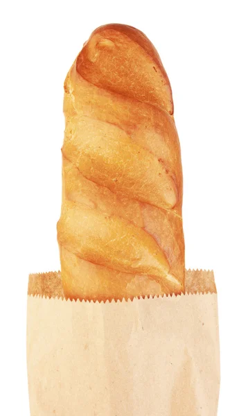 Pan largo en bolsa de papel — Foto de Stock