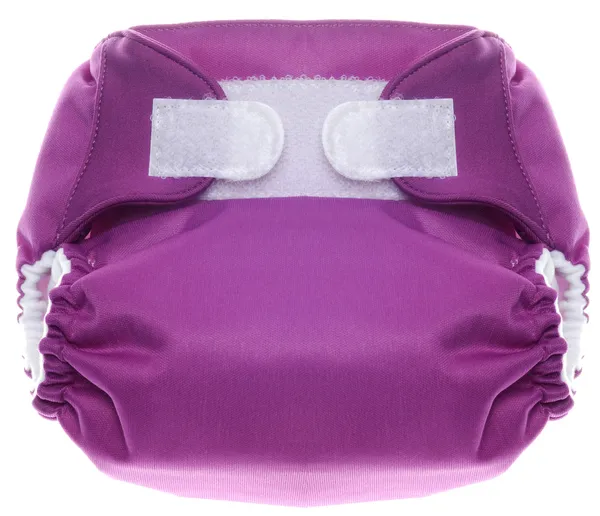 Eco przyjazny purpurowe tkaniny pieluchy z hakiem i pętli zamknięcia — Zdjęcie stockowe