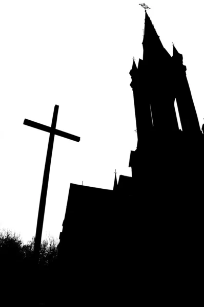 Silhouette of the Catholic Church — Stock Photo, Image