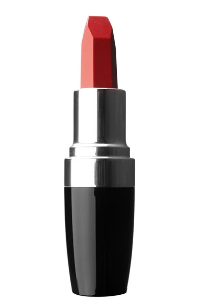Hermoso lápiz labial rojo aislado en blanco — Foto de Stock