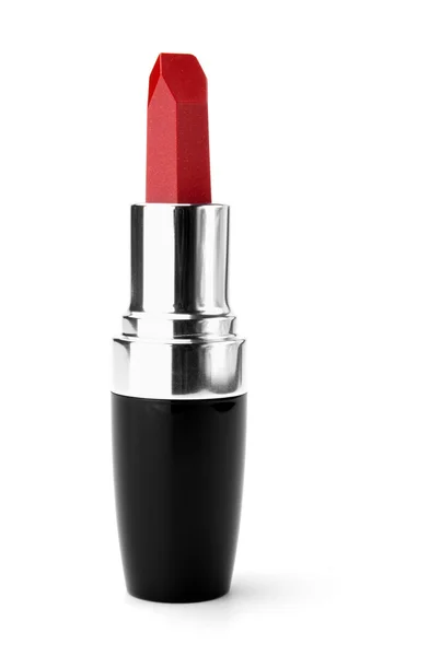 Hermoso lápiz labial rojo aislado en blanco — Foto de Stock