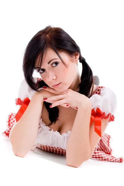 Sexy woman portrait on white background — Stock Photo, Image