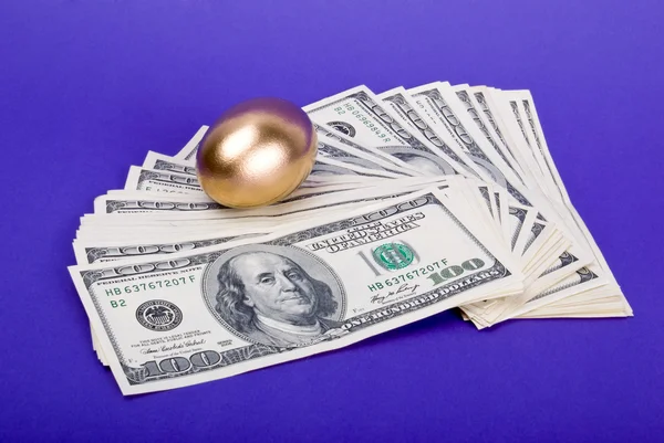 Złote jajko. symbolem pieniędzy i o udanej inwestycji — Zdjęcie stockowe