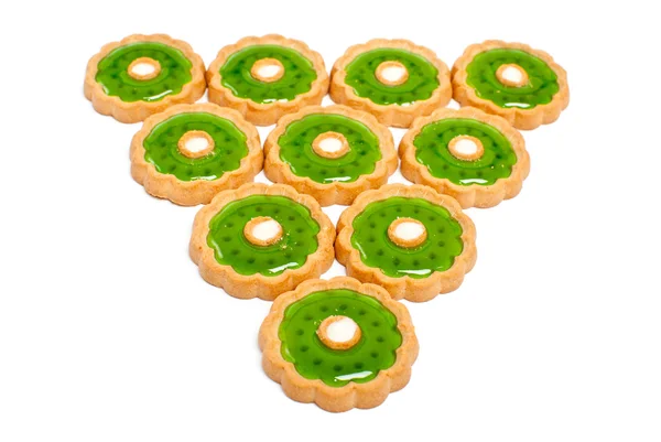 Gyönyörű zöld cookie háttér — Stock Fotó