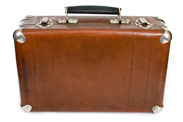 Stara walizka odizolowana na białym tle — Zdjęcie stockowe