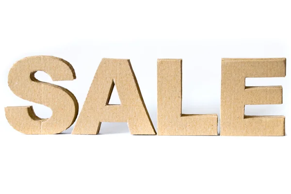 stock image Cardboard font. SALE on white background.