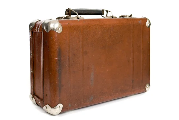 Alter Koffer isoliert auf weißem Hintergrund — Stockfoto