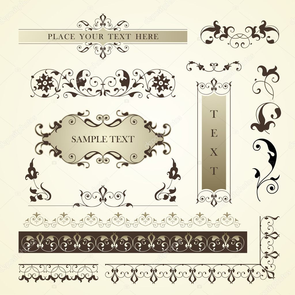 Vector set of ornate page decor elements